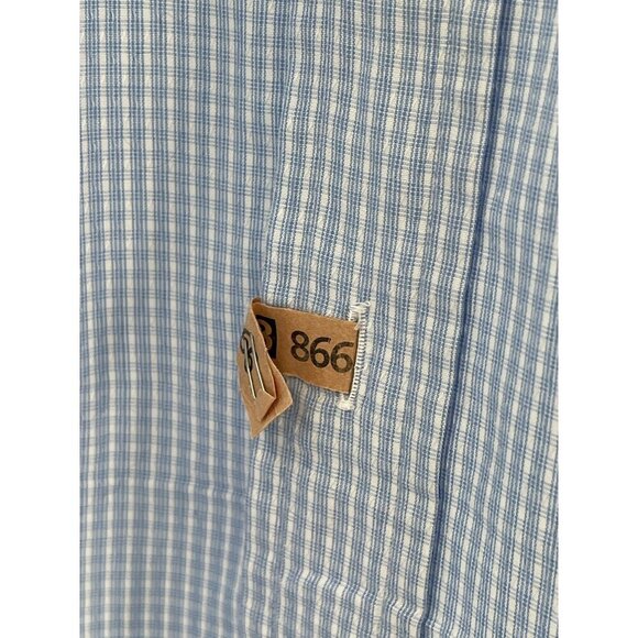 Ermenegildo Zegna Mens Blue & White Striped Button-Up‎ Dress Shirt 46x16.5 - Picture 4 of 10